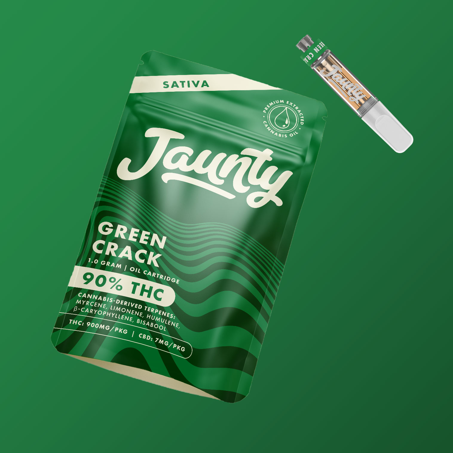 Jaunty Green Crack Classic Vape Cartridge