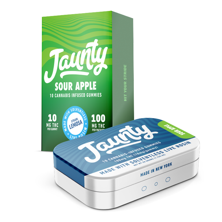 Jaunty Sour Apple Solventless Live Rosin Gummies