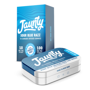 Jaunty Sour Blue Razz Solventless Live Rosin Gummies