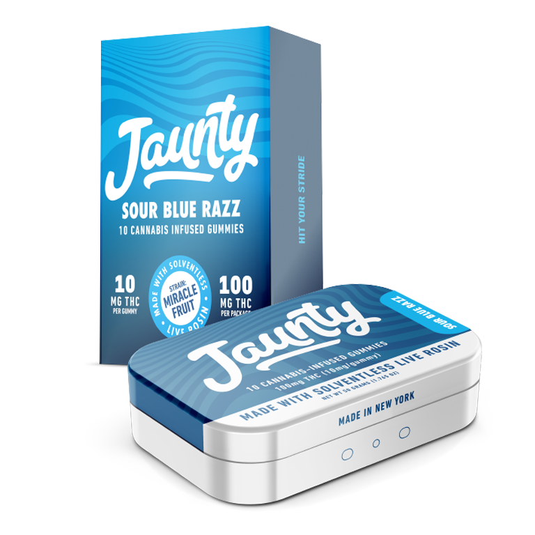 Sour Blue Razz Solventless Live Rosin Gummies - Jaunty