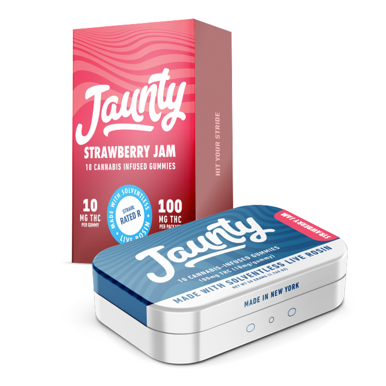 Jaunty Strawberry Jam Solventless Live Rosin Gummies
