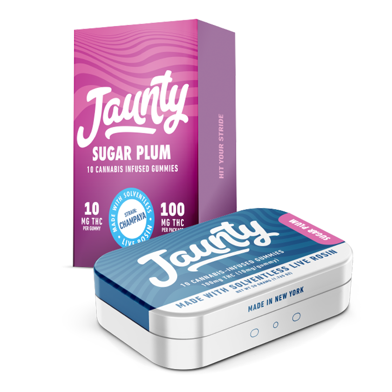 Jaunty Sugar Plum Solventless Live Rosin Gummies