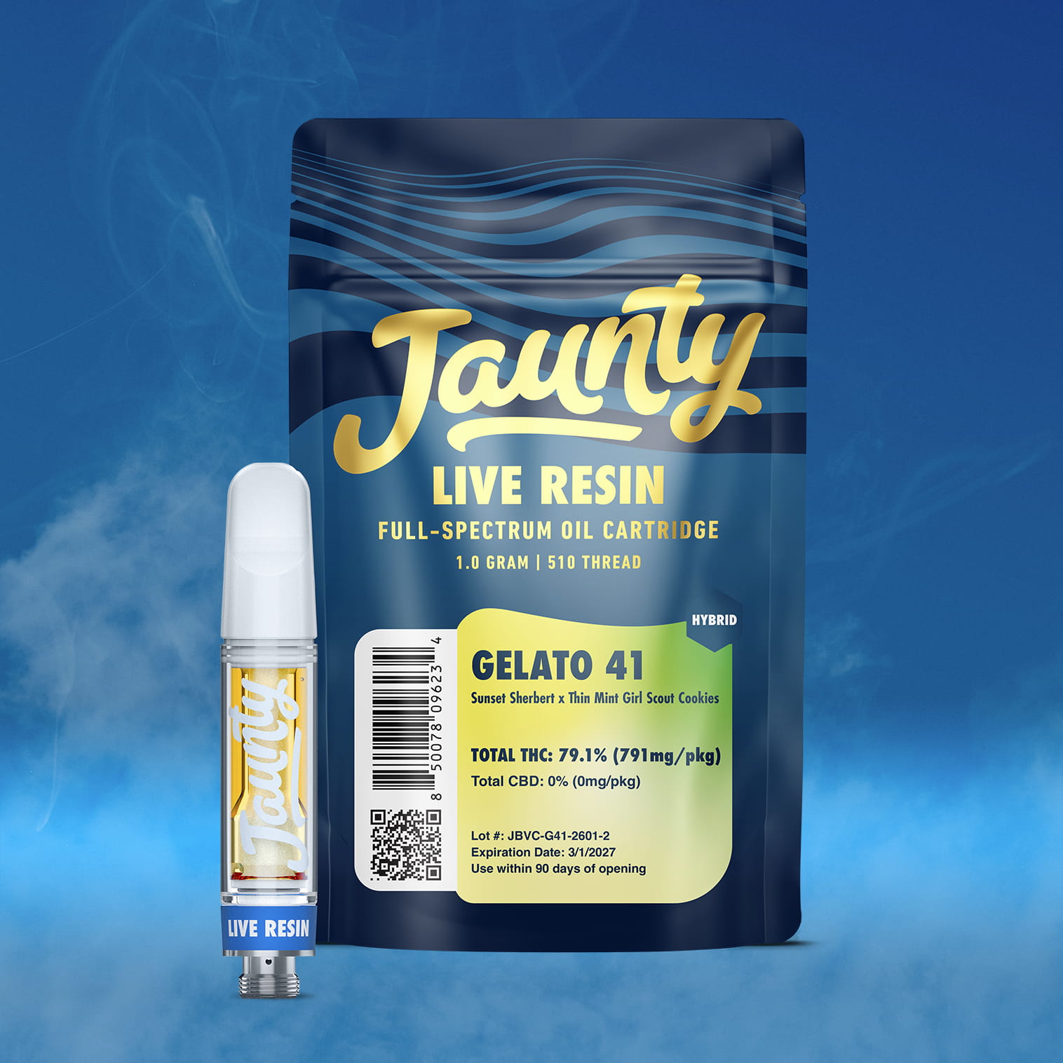 Jaunty Gelato 41 Live Resin Vape Cartridge