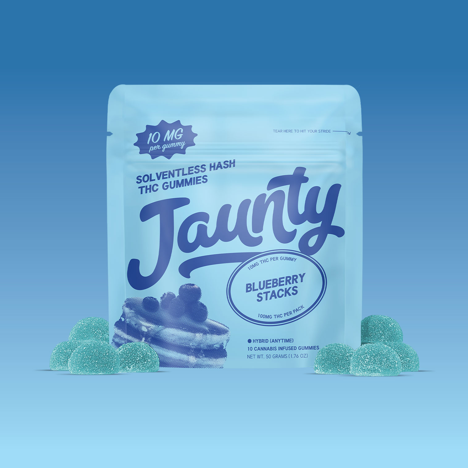 Jaunty Blueberry Stacks Hash Gummies