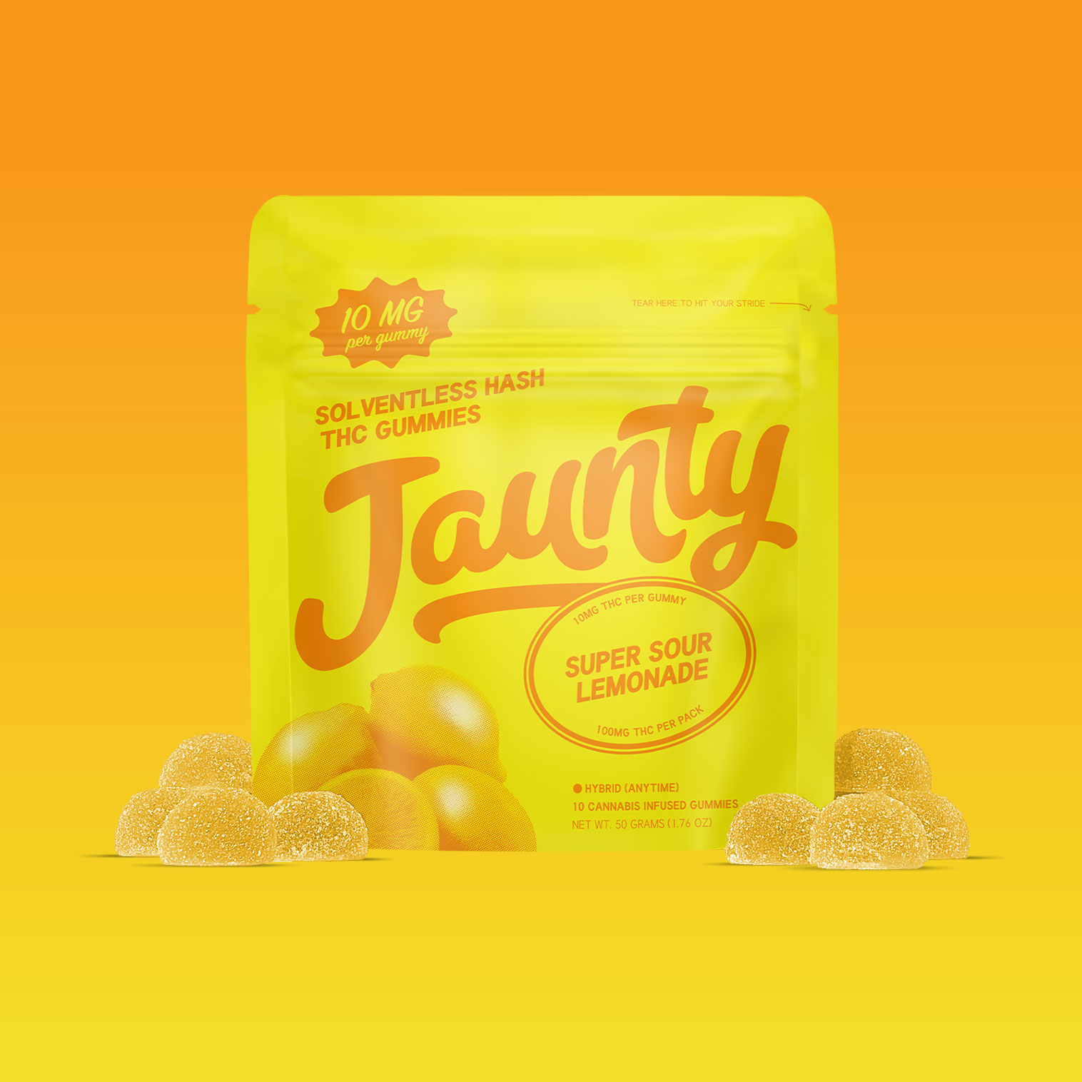 Jaunty Super Sour Lemonade Hash Gummies