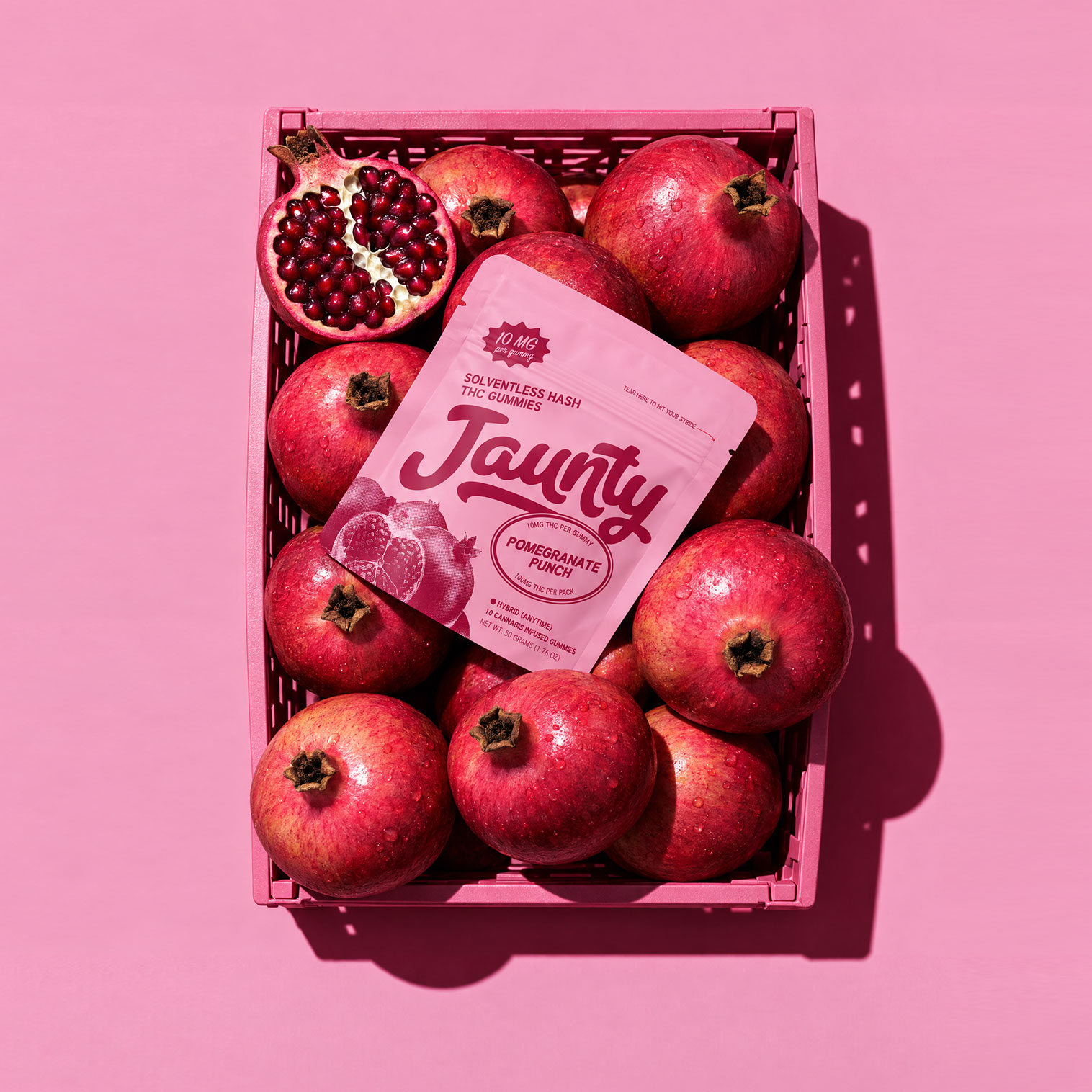 Jaunty Pomegranate Punch Hash Gummies