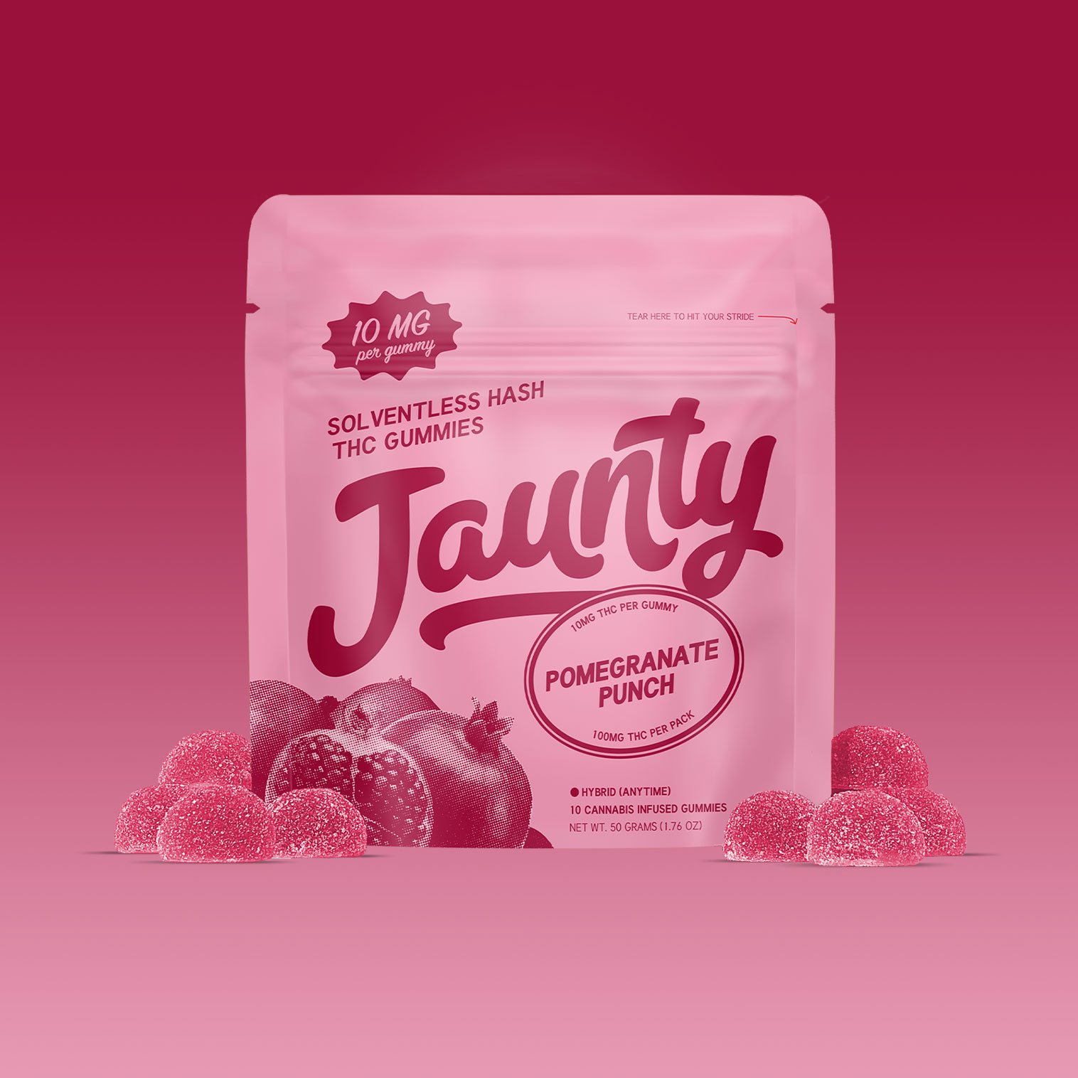 Jaunty Pomegranate Punch Hash Gummies